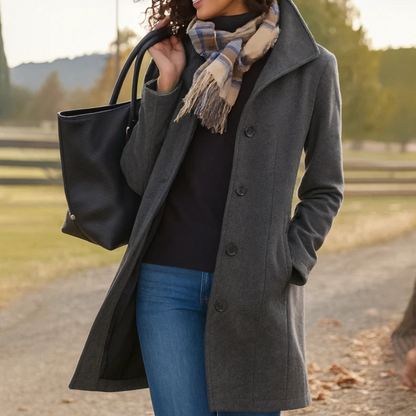 Women's Long Button-Front Winter Coat - image 4