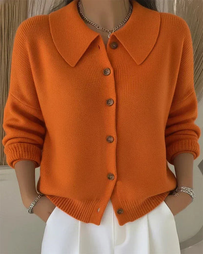 Vega | Knitted Jacket with Shirt Collar