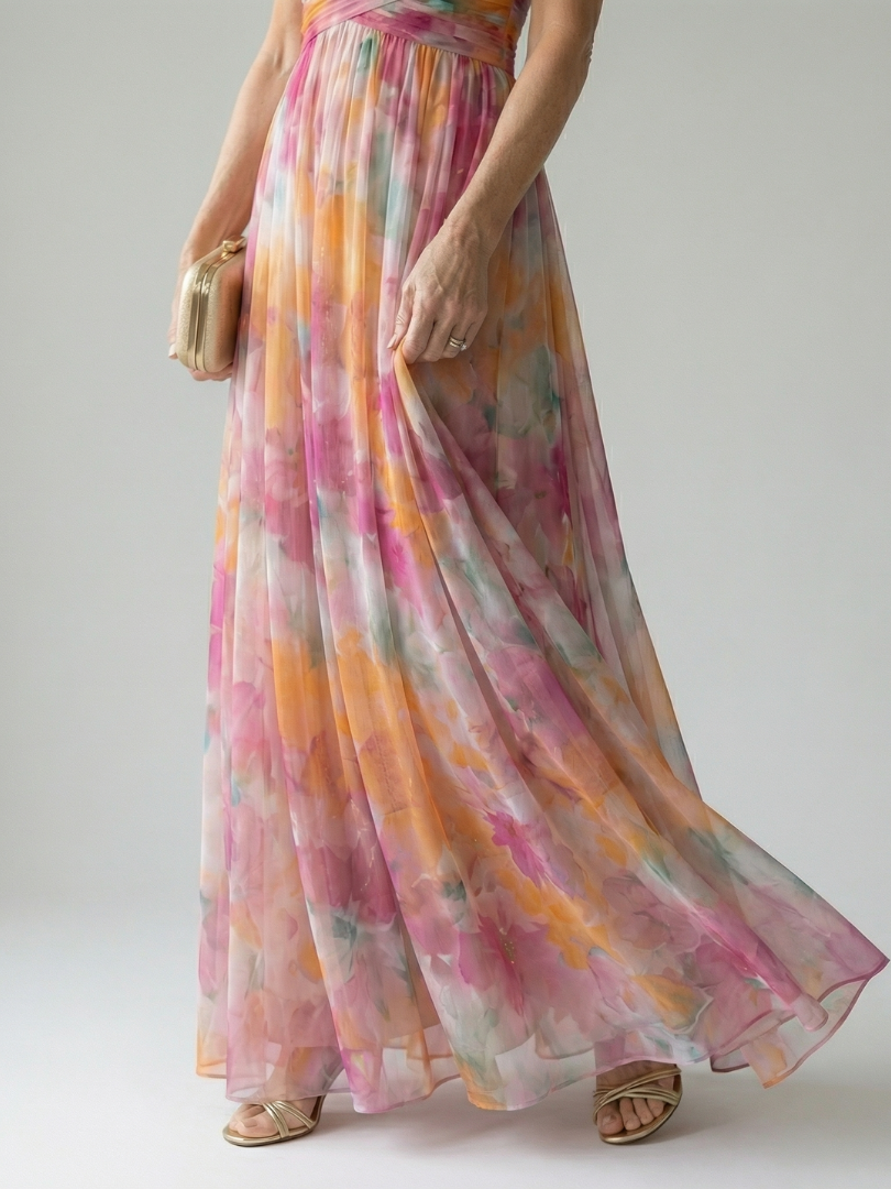Élise | Maxi Wrap Dress with Ombre Shades