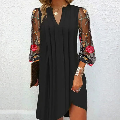 Camille | Elegant Dress with Flowered Sleeves