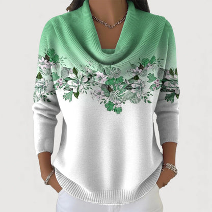 Alba | Floral Jumper with Roll Neck