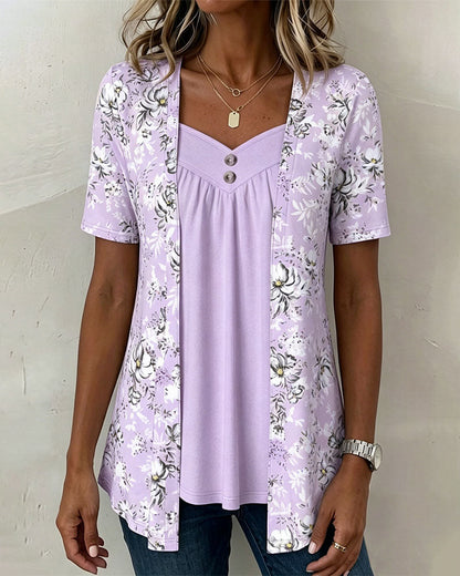 APRIL | FLORAL TWO-PIECE LOOK T-SHIRT