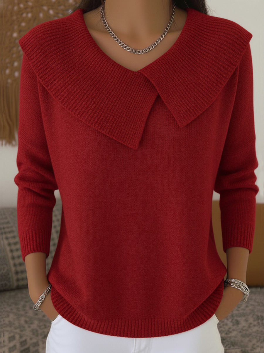 Soledad | Warm Jersey with Turned-Down Collar