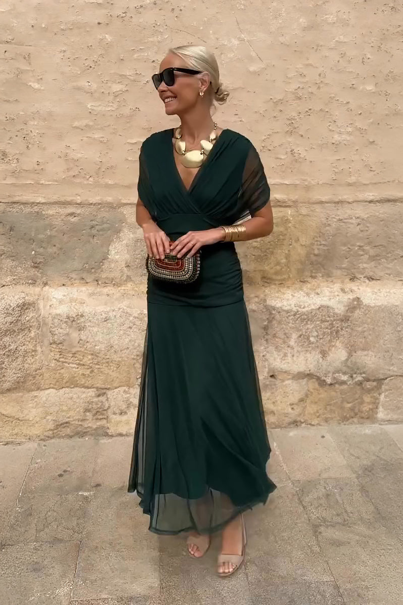 Luisa | Elegant Long Party Dress with V-Neck