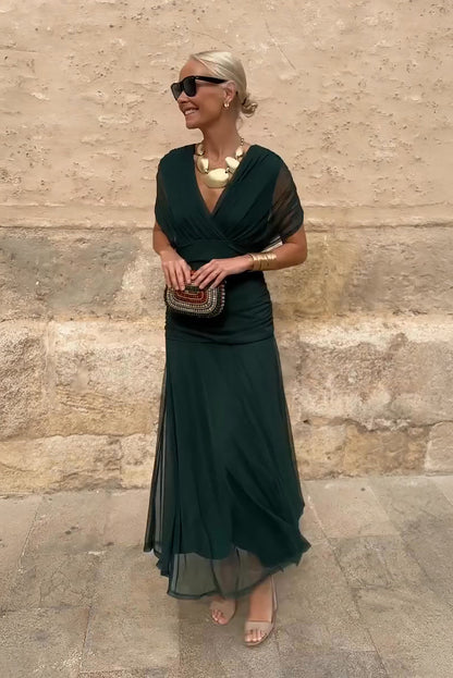 Luisa | Elegant Long Party Dress with V-Neck