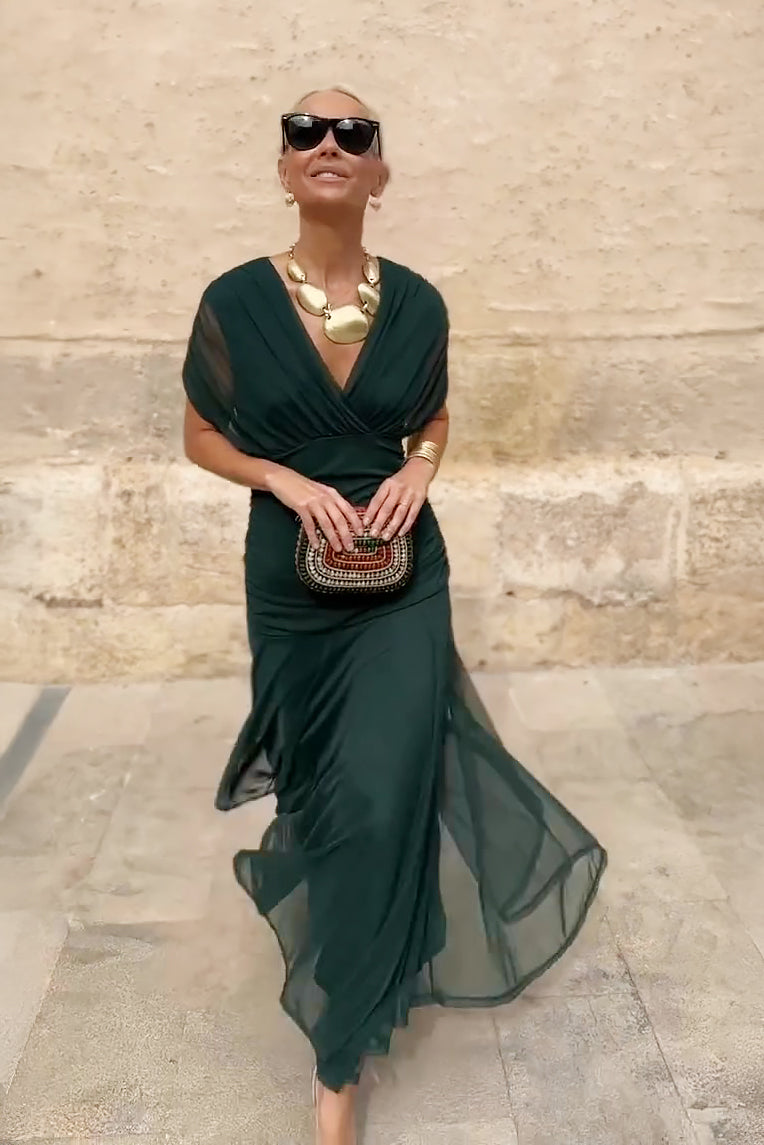 Luisa | Elegant Long Party Dress with V-Neck