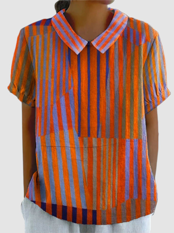 NINA | GEOMETRIC STRIPED SHIRT