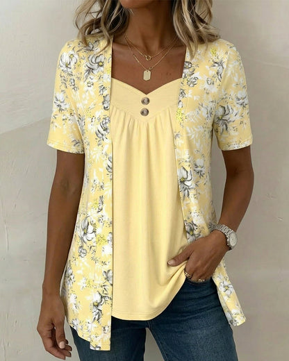 APRIL | FLORAL TWO-PIECE LOOK T-SHIRT
