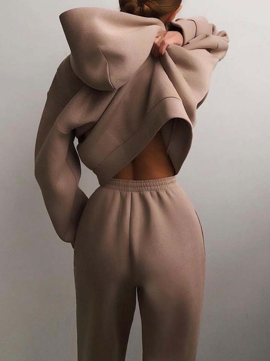 Women's Hooded Knit Two-Piece Set - image 2