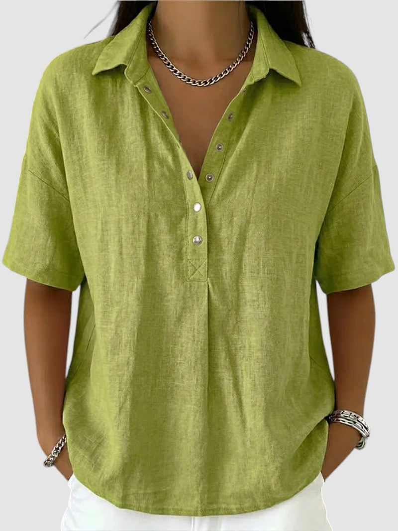 TINA | COLLARED BUTTON BLOUSE