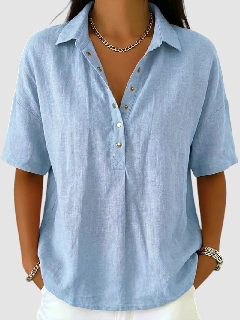 TINA | COLLARED BUTTON BLOUSE