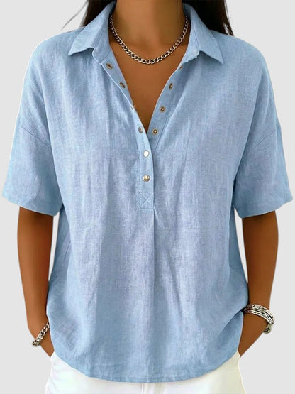 TINA | COLLARED BUTTON BLOUSE