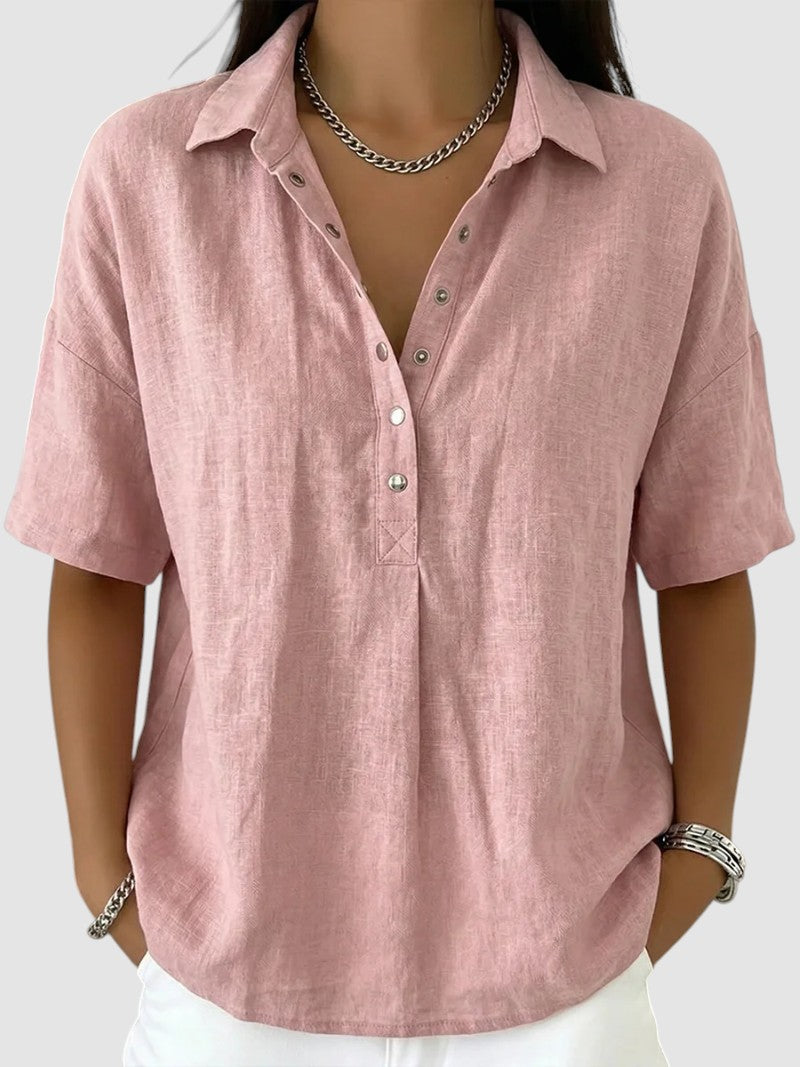 TINA | COLLARED BUTTON BLOUSE
