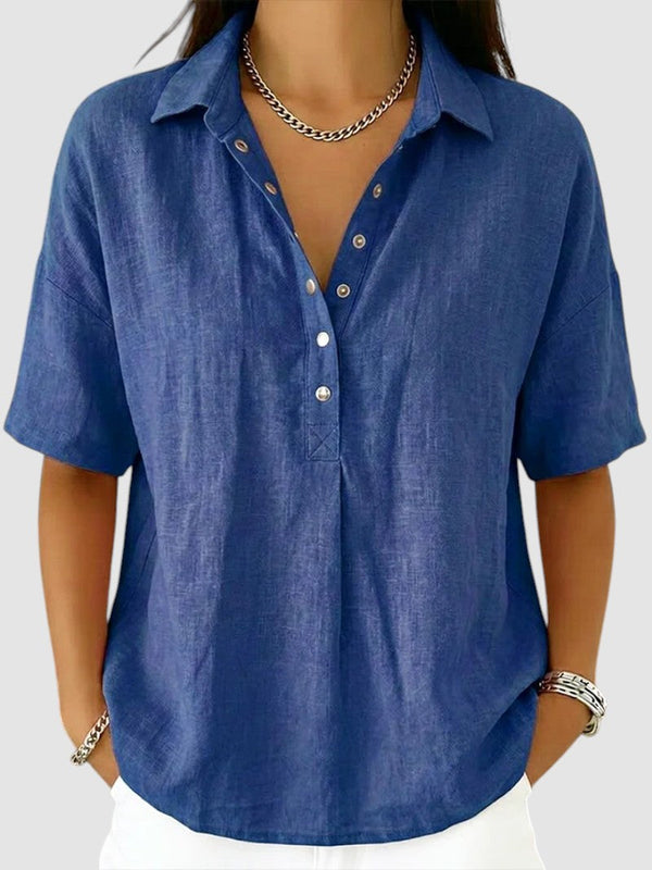 TINA | COLLARED BUTTON BLOUSE