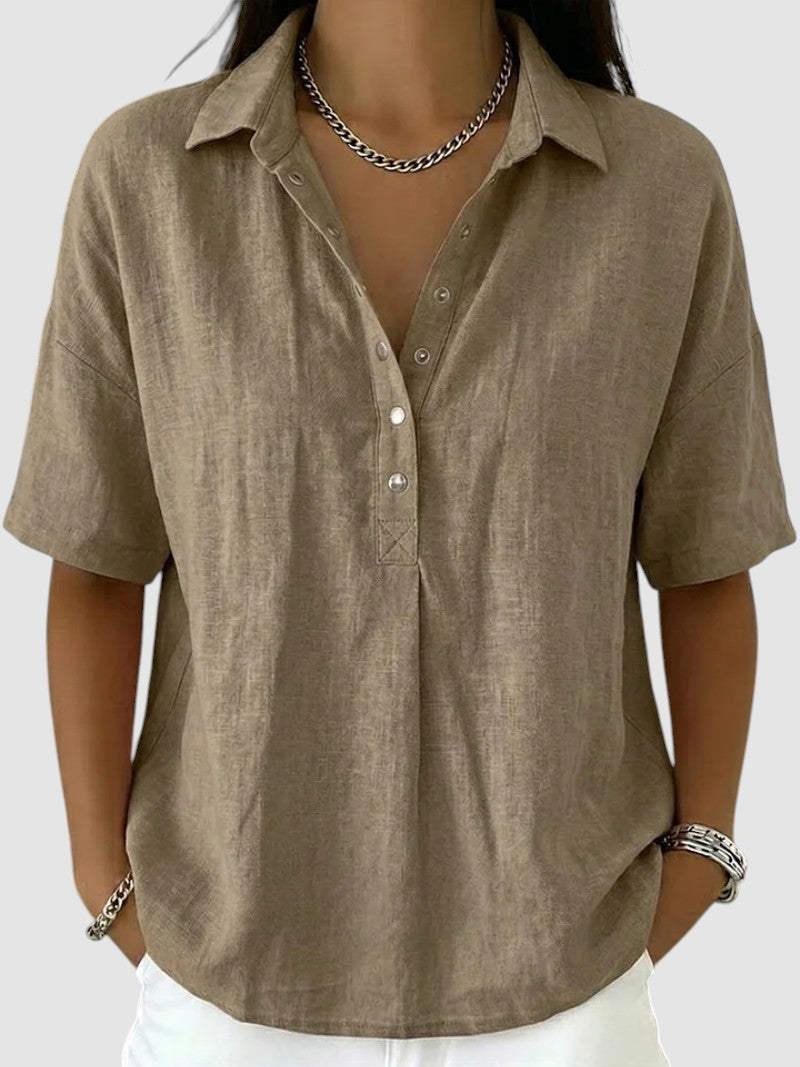 TINA | COLLARED BUTTON BLOUSE