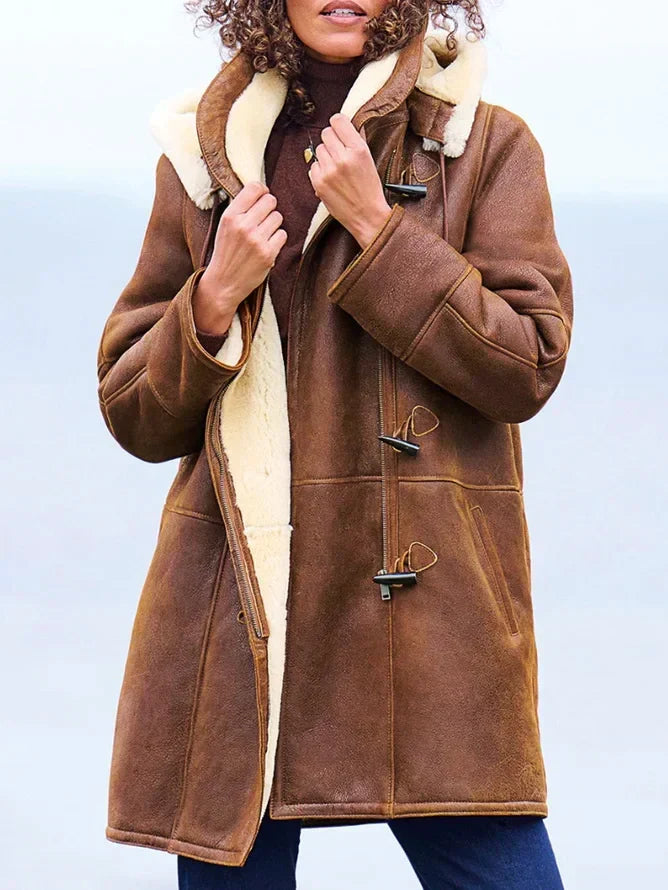 Women's Hooded Coat in Brown - image 1