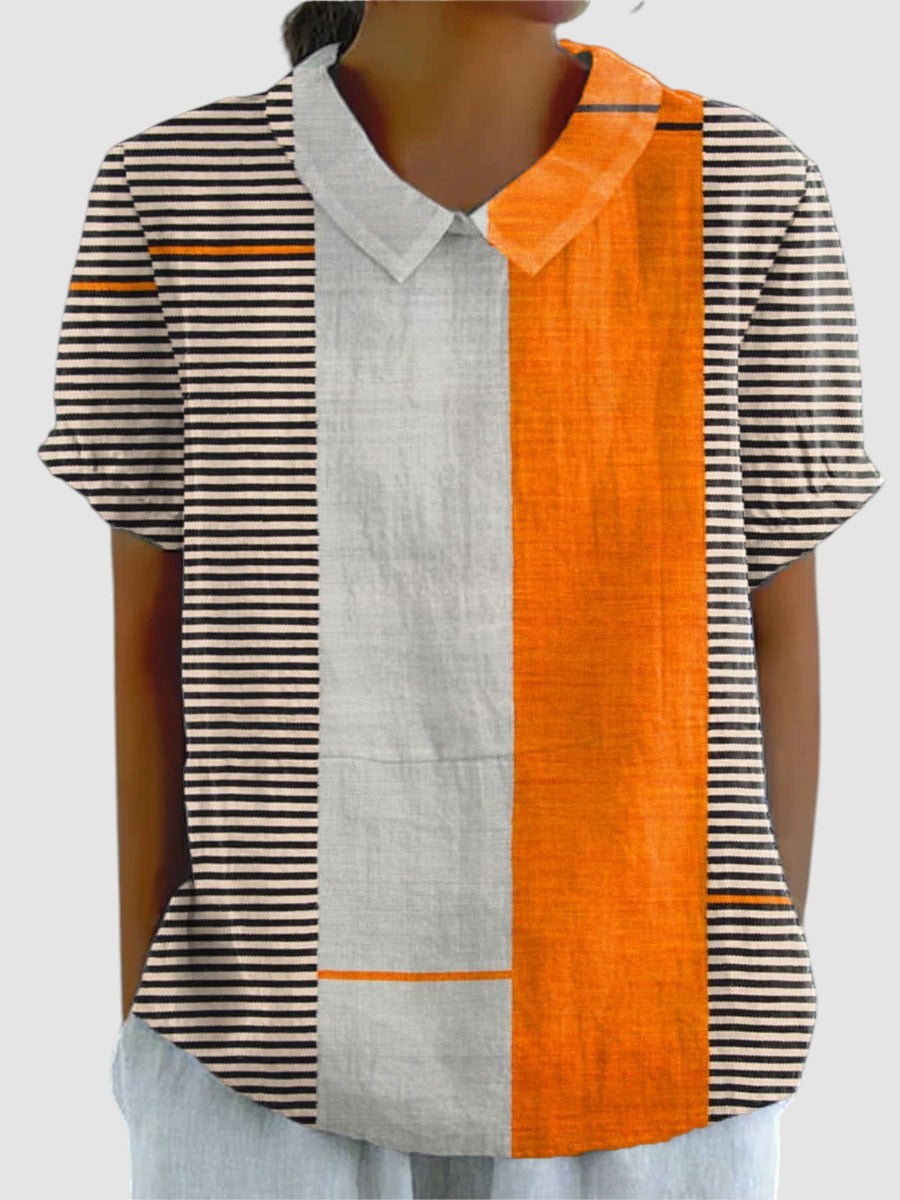 LENY | COLOUR BLOCK STRIPED T-SHIRT
