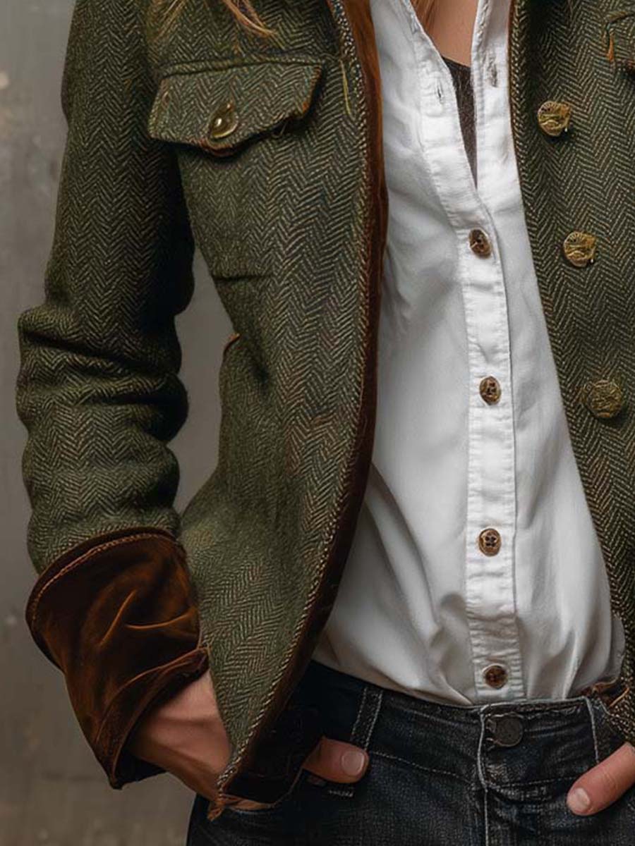 Honorine | Vintage Blazer with Contrasting Piping
