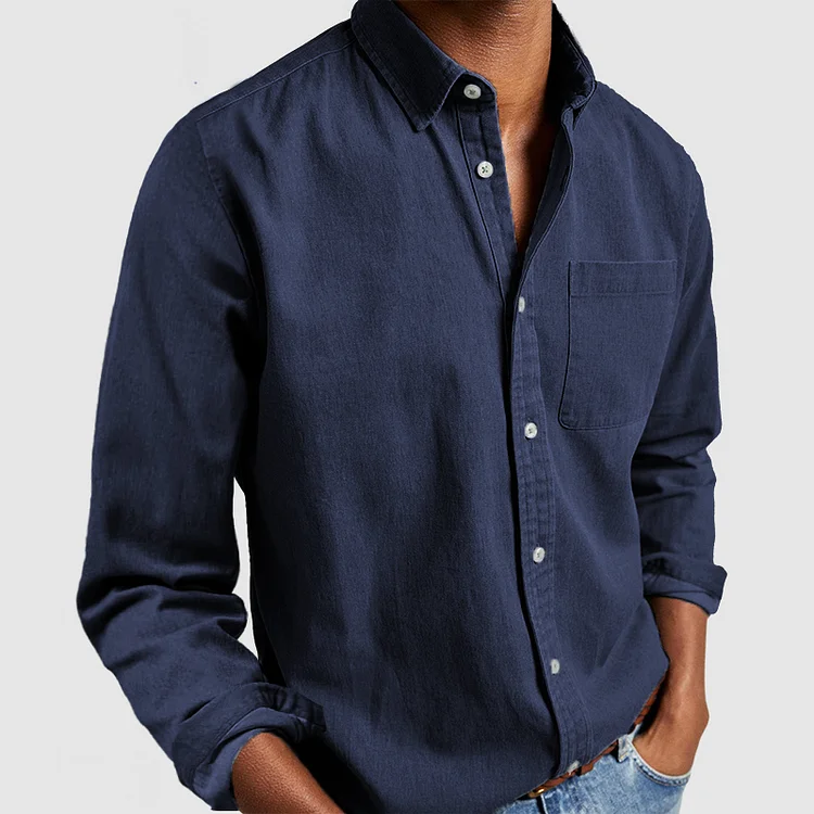 Men's Classic Button-Up Shirt with Chest Pocket - image 7