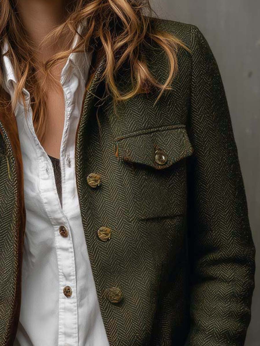 Honorine | Vintage Blazer with Contrasting Piping