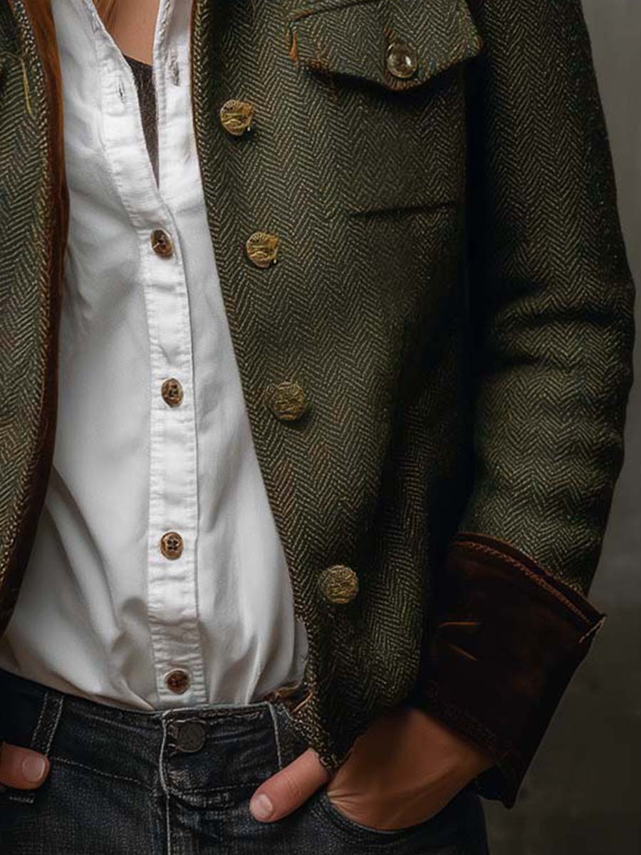 Honorine | Vintage Blazer with Contrasting Piping