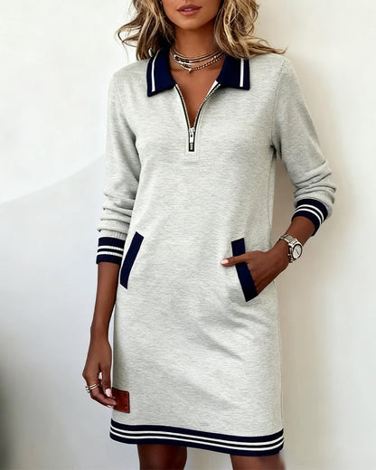 Women's Long Sleeve Half-Zip Dress - image 3