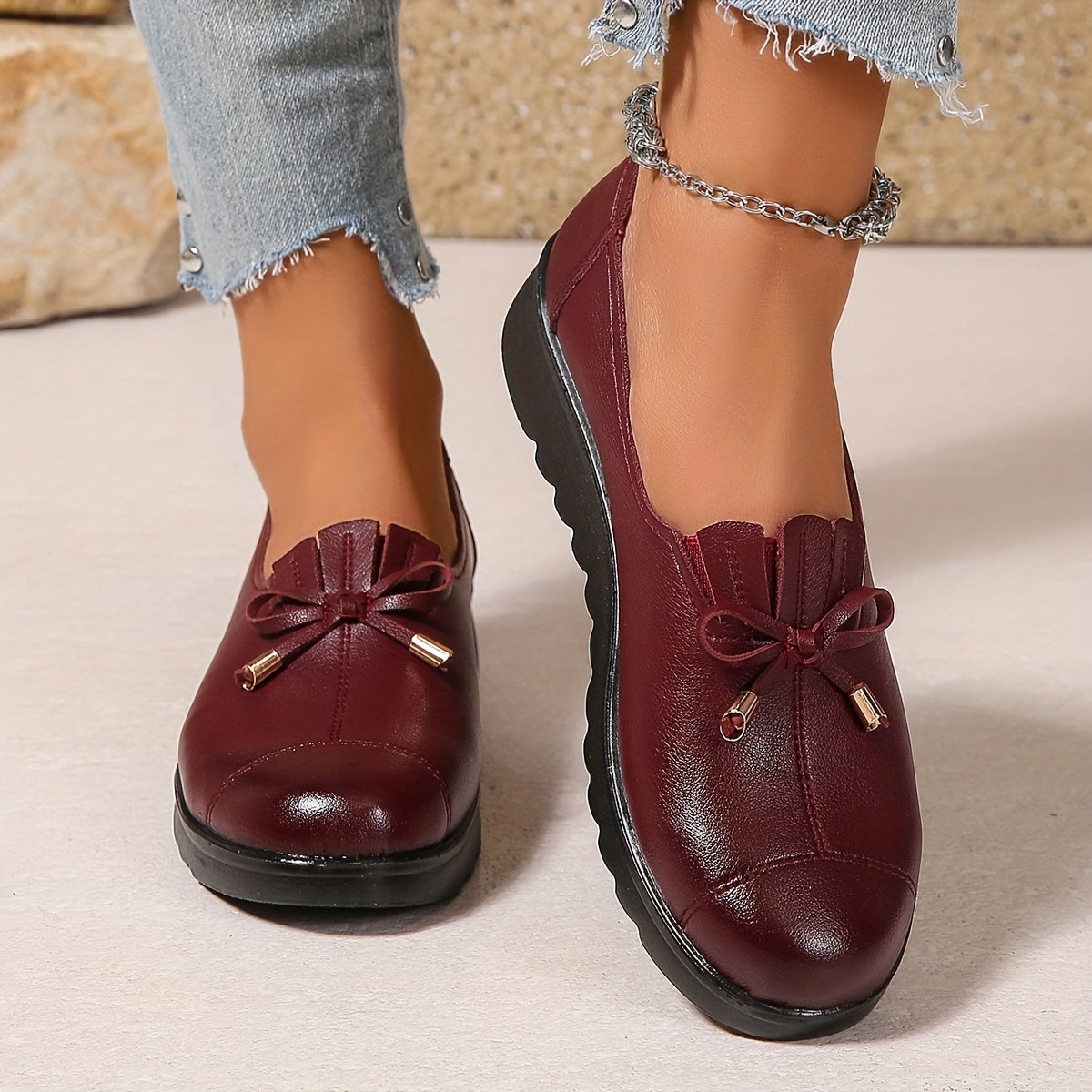 ROSALIE - Bow Slip-On Loafers