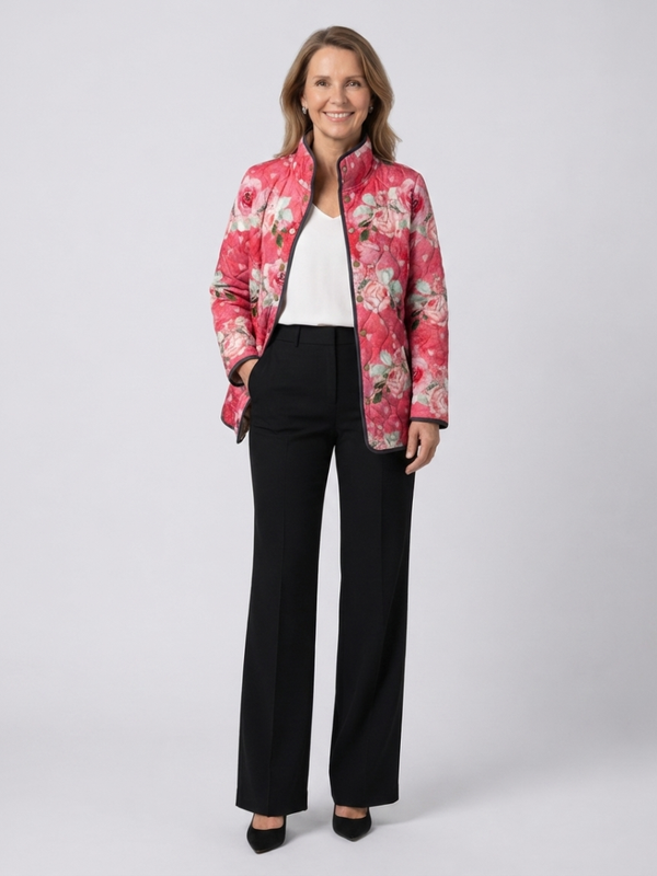 DELACROIX | Padded Jacket in Powdered Roses Christine
