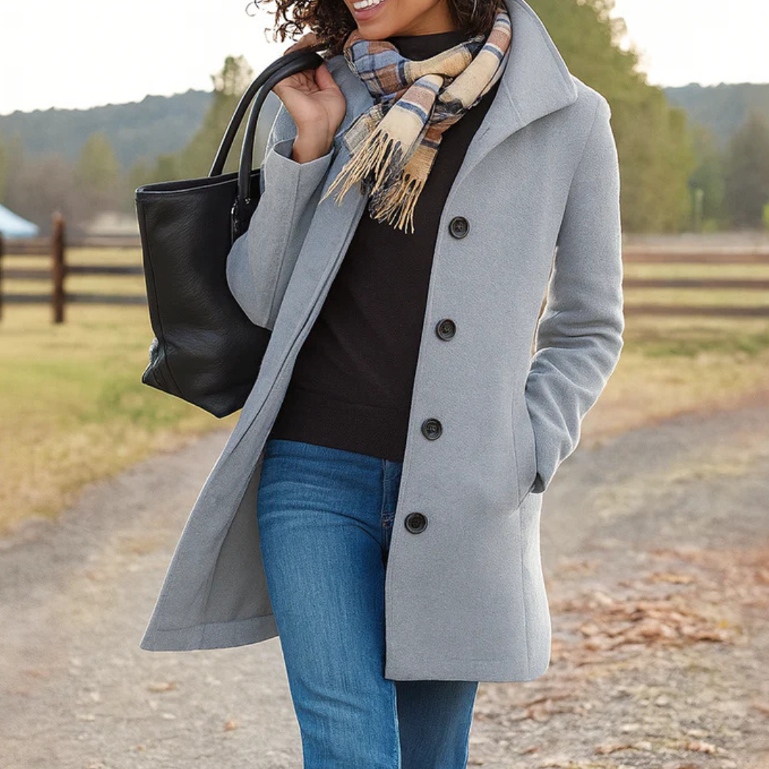 Women's Long Button-Front Winter Coat - image 6