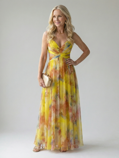 Élise | Maxi Wrap Dress with Ombre Shades