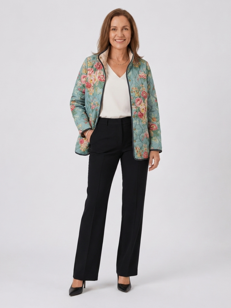 DELACROIX | Celadon Rose Quilted Jacket Mathilde