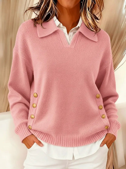 Vicenta | Polo Neck Jumper with Buttons