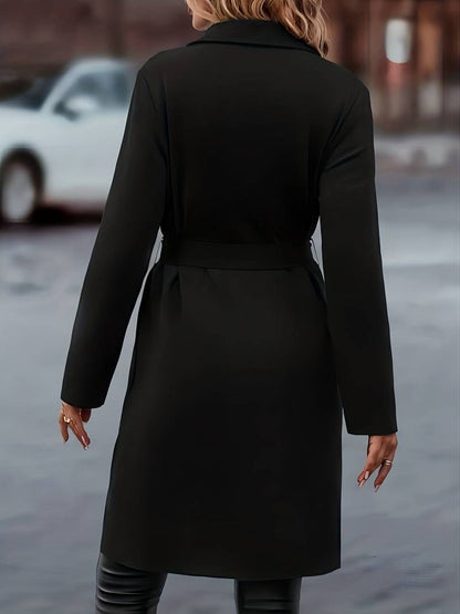 Women's Long Open Front Jacket in Black - image 2