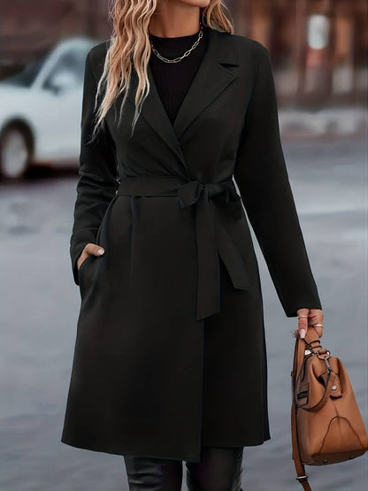 Women's Long Open Front Jacket in Black - image 3