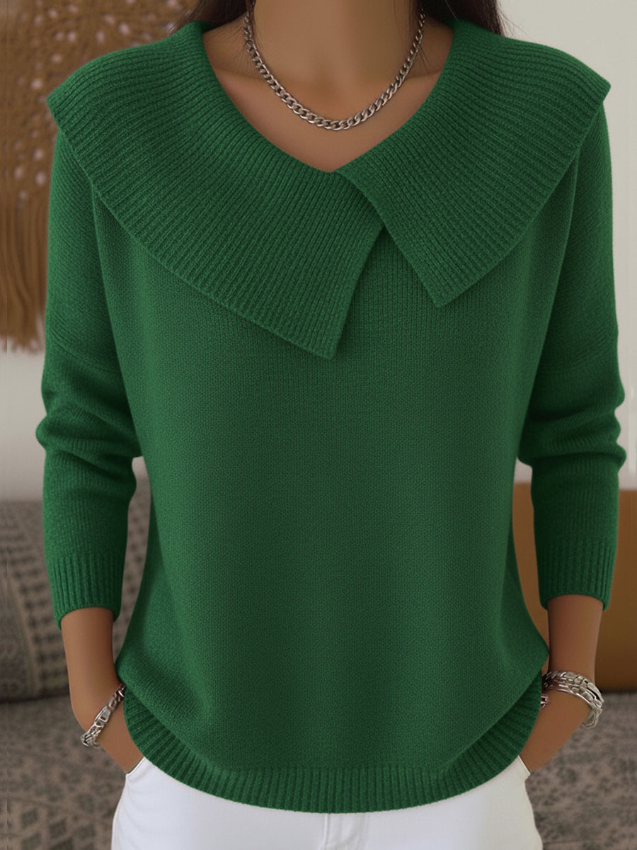 Soledad | Warm Jersey with Turned-Down Collar