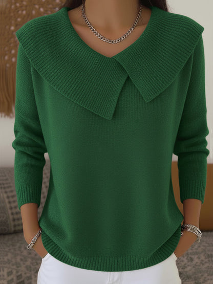 Soledad | Warm Jersey with Turned-Down Collar