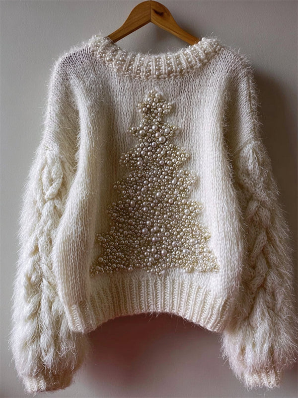 Women's Printed Crew Neck Knit Jumper - image 1