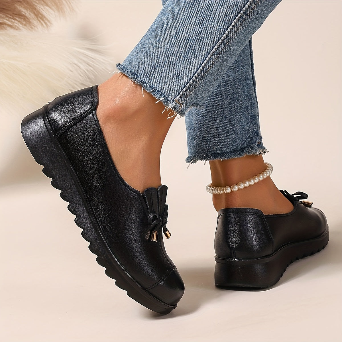 ROSALIE - Bow Slip-On Loafers