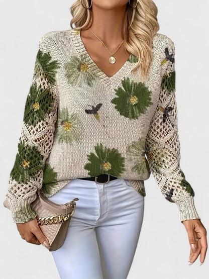 Bronwen | Floral Openwork Jumper