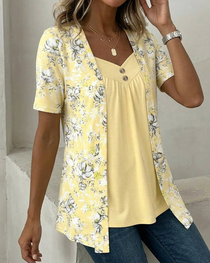 APRIL | FLORAL TWO-PIECE LOOK T-SHIRT