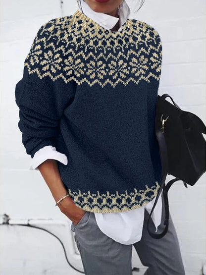 Women's Icelandic Style Jacquard Knit Jumper - image 2