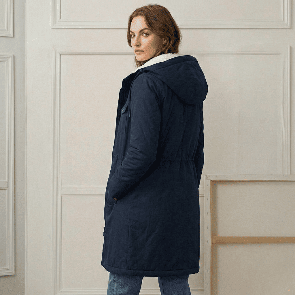 Women's Longline Hooded Coat with Adjustable Hood - image 7