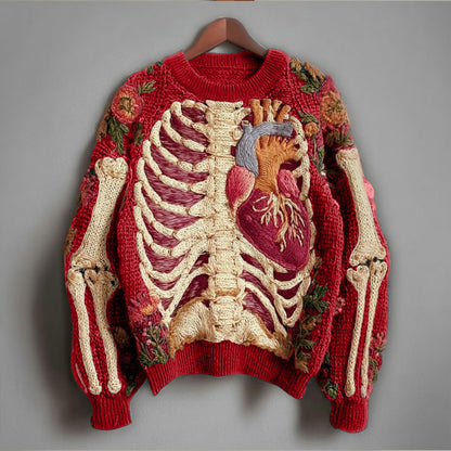Women's Anatomy Art and Floral Print Jumper - image 4