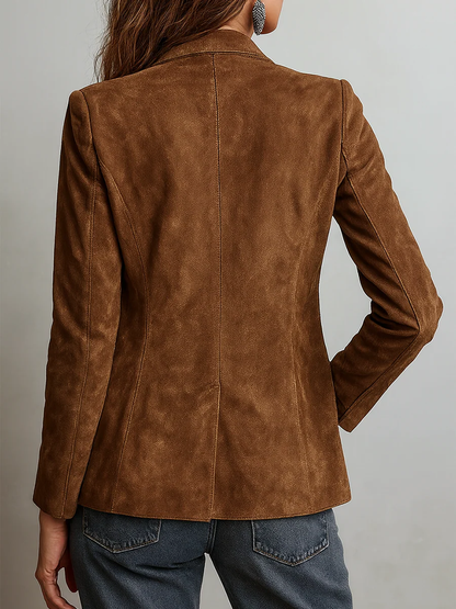 Women's Brown Suede Look Jacket - image 2