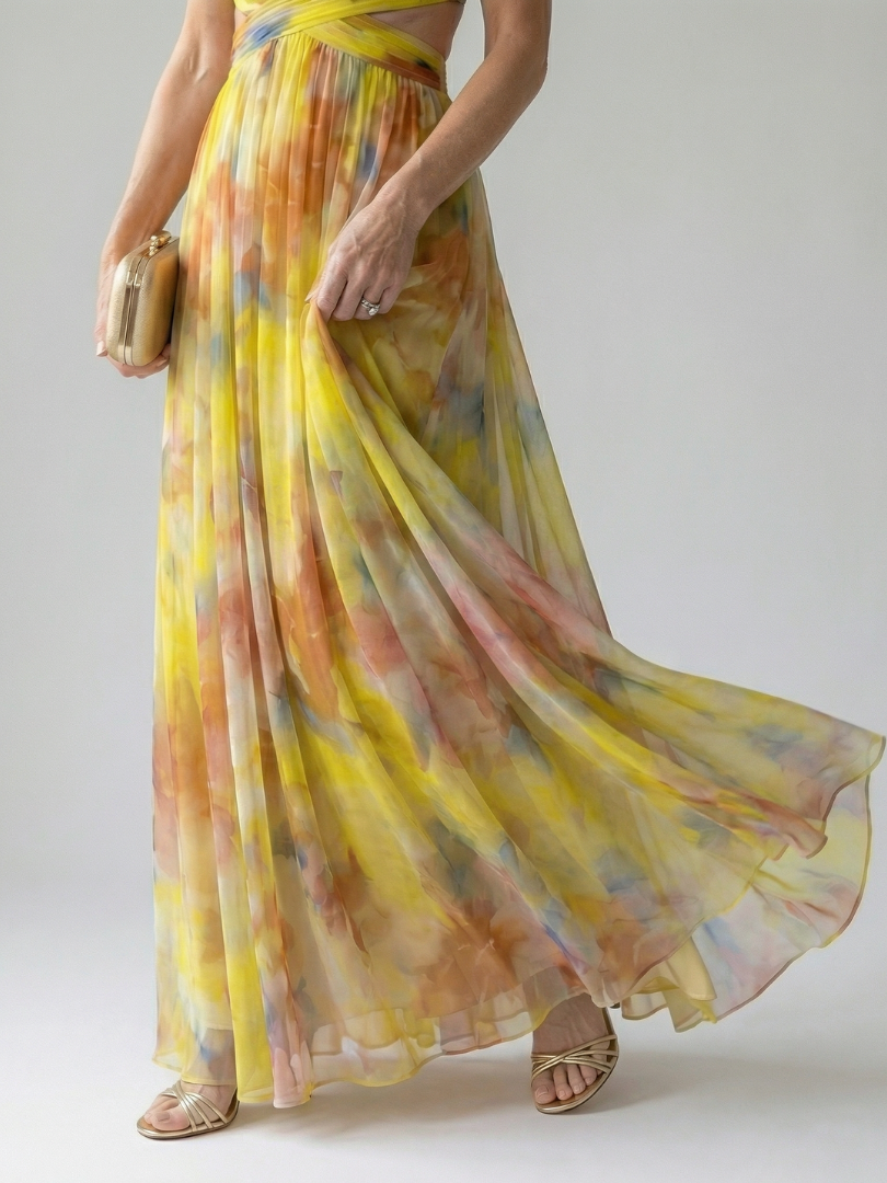 Élise | Maxi Wrap Dress with Ombre Shades