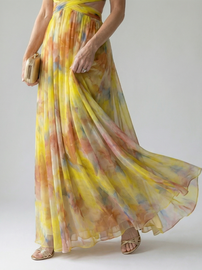 Élise | Maxi Wrap Dress with Ombre Shades