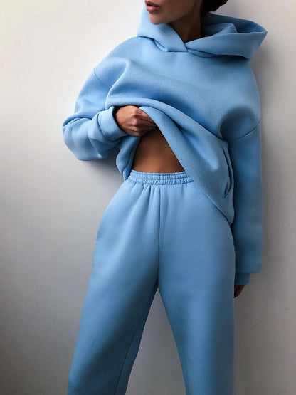 Women's Hooded Knit Two-Piece Set - image 1
