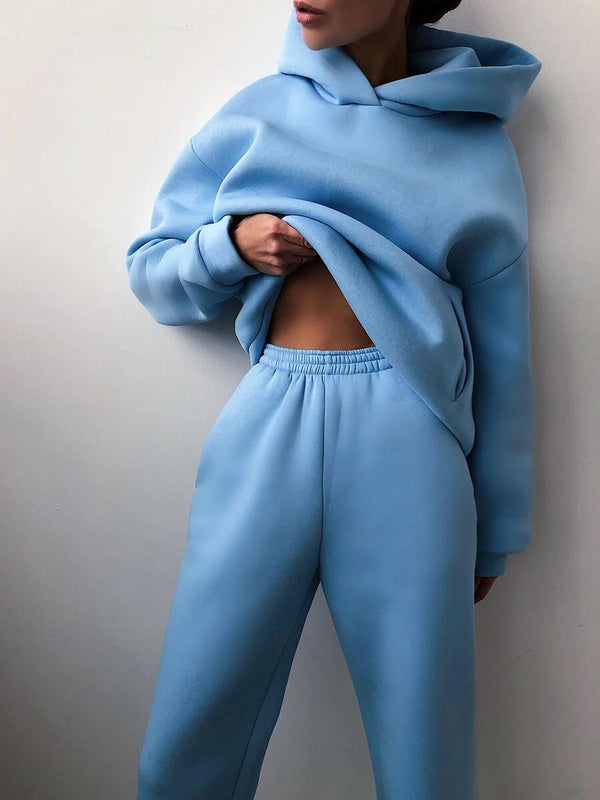 Women's Hooded Knit Two-Piece Set - image 1