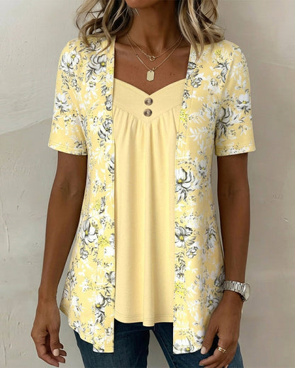 APRIL | FLORAL TWO-PIECE LOOK T-SHIRT