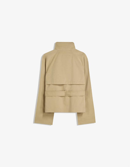 Women's Cropped Trench Coat with Belt - image 5